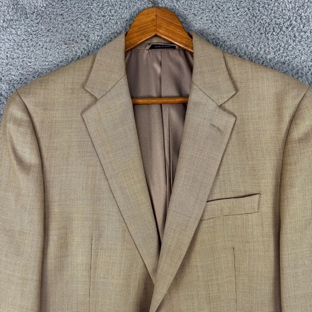 Ralph Ralph Lauren Blazer Mens 40R Brown‎ Check Wool Bamboo Rayon Sport Coat